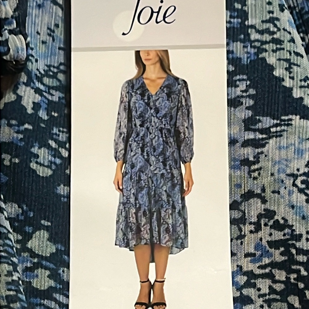 NWT JOIE blue high low dress Size M